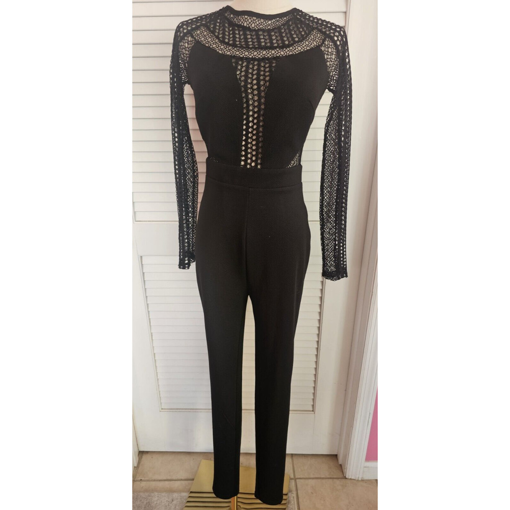 NWT Xtaren Super Sexy‎ Mesh Lace Jumpsuit Womens Small